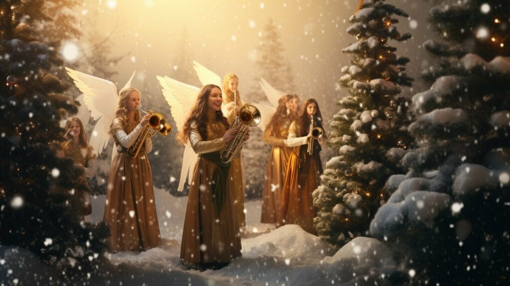 Angels in Christmas Caroling
