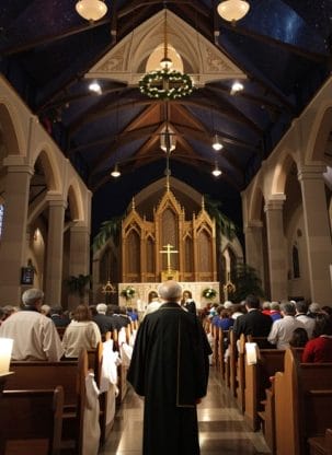 attending midnight mass