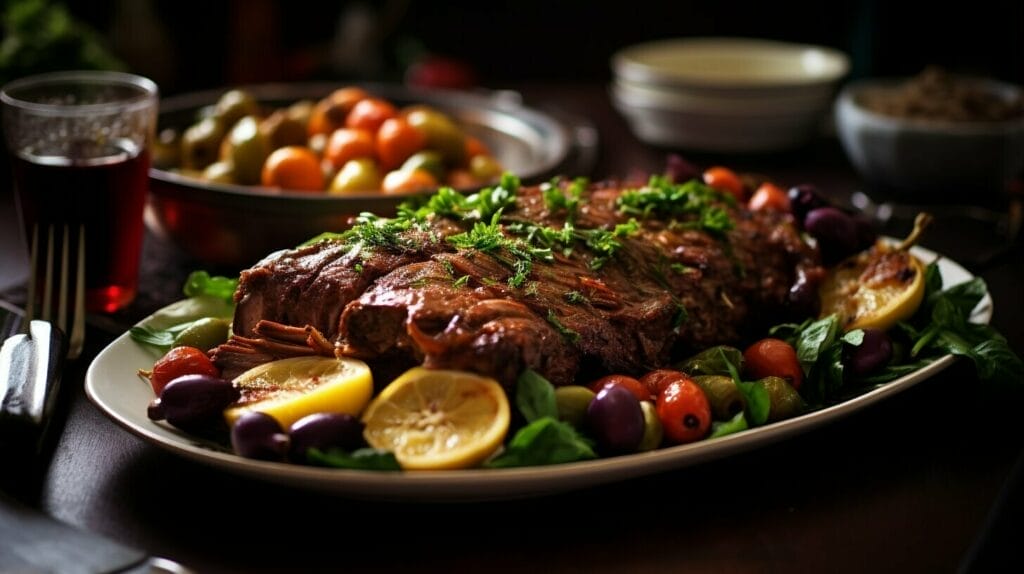 Christmas lamb roast