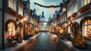 Polish Christmas Traditions - Polish Christmas street scene