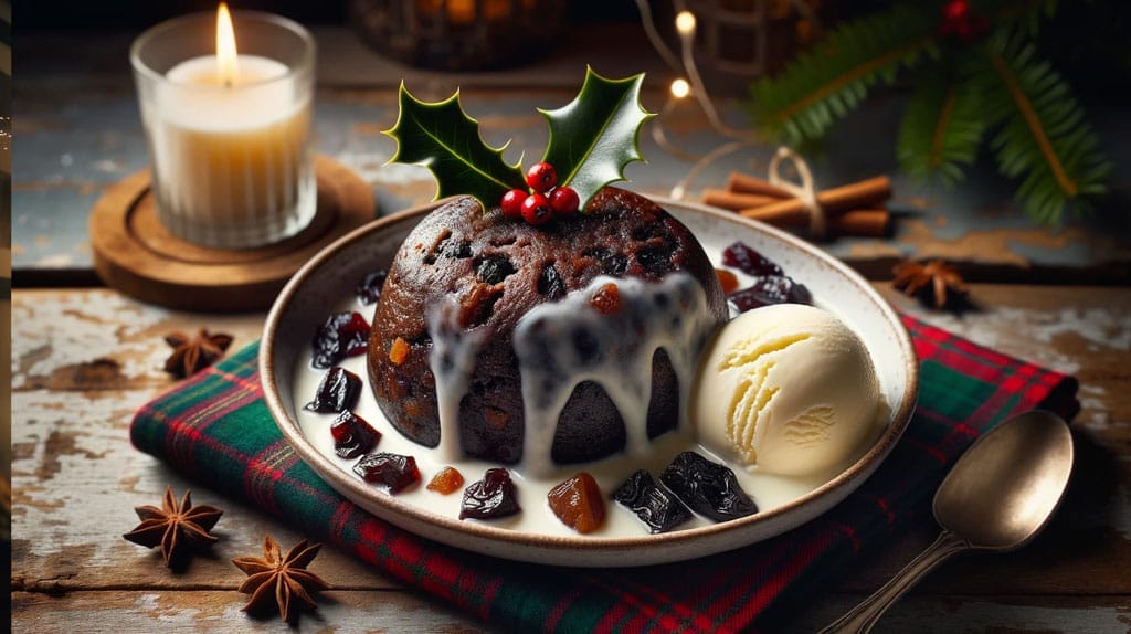 Scottish Christmas Clootie Dumpling Dessert