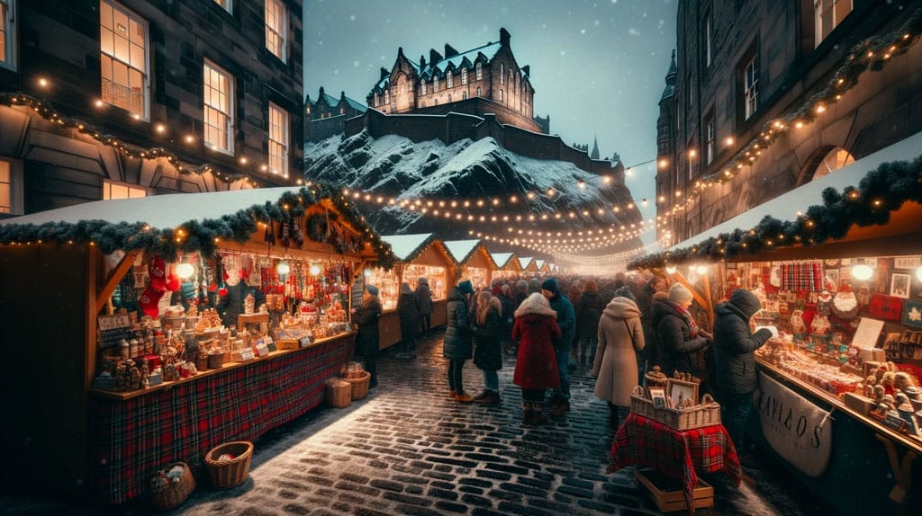Scottish Christmas market in Edinburgh