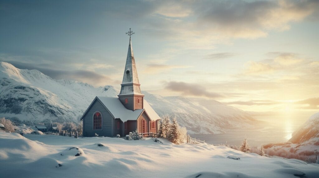 church in Greenland during Christmas Eve service