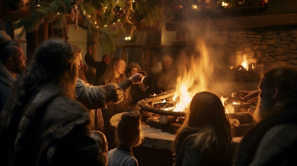 pagan yule log tradition