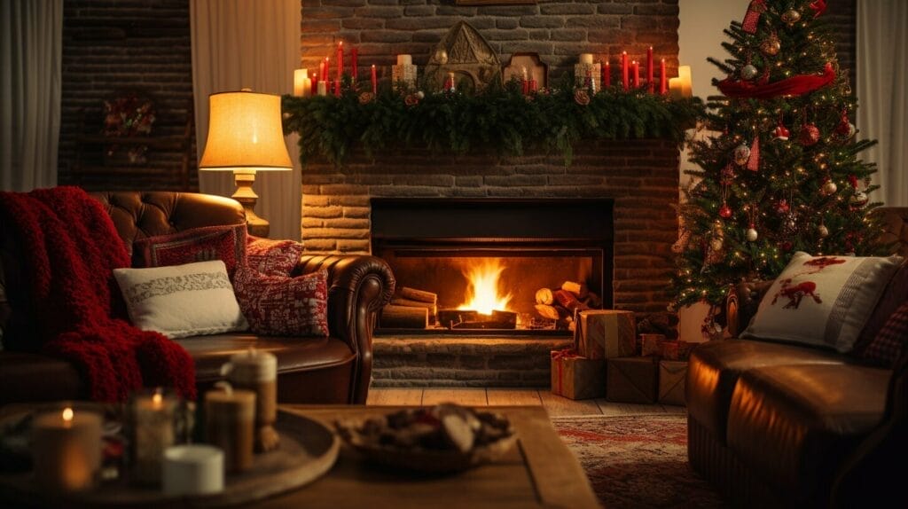 yule log burning yule log burning