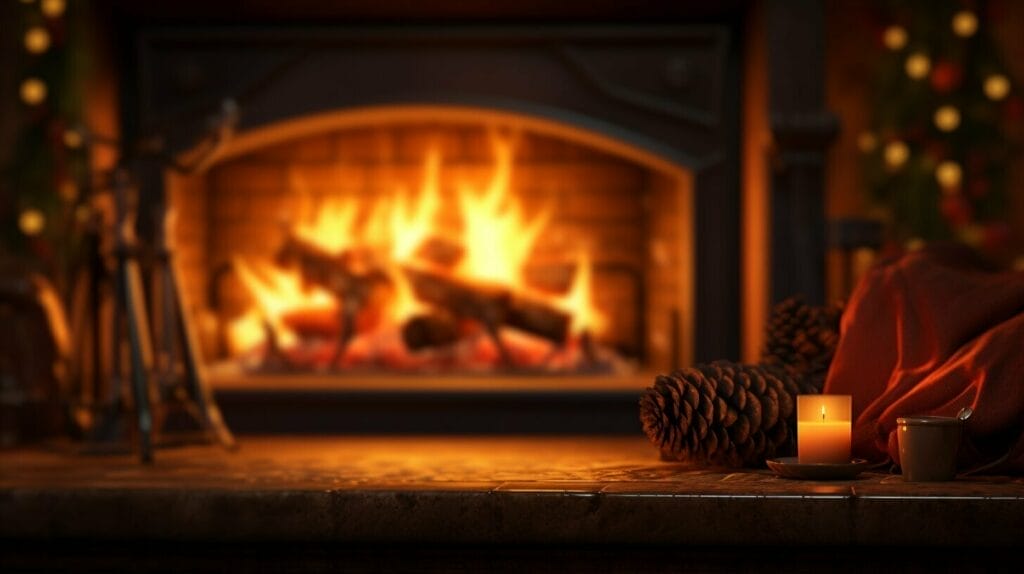 yule log burning