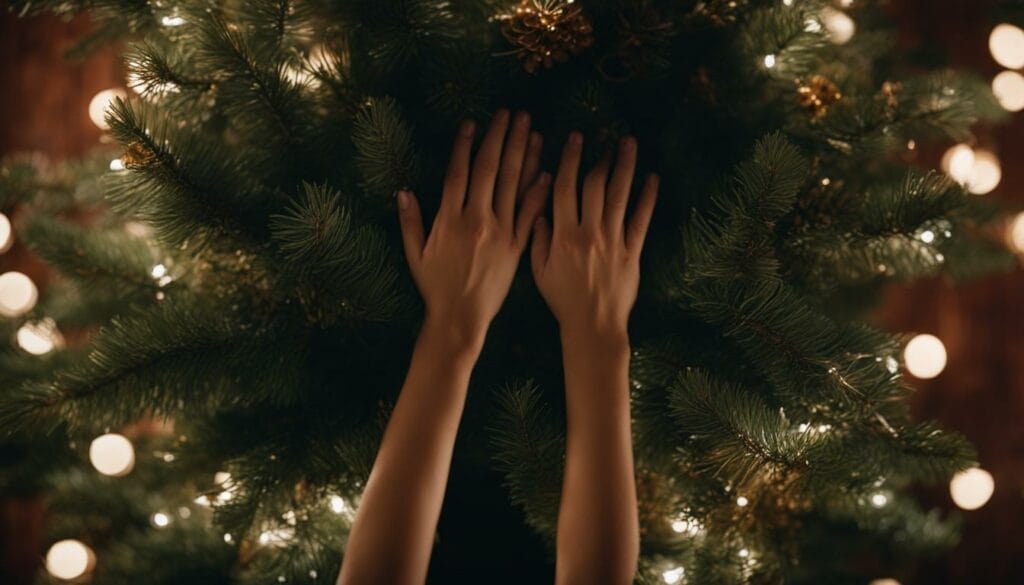 branch spreading technique for full-looking Christmas tree