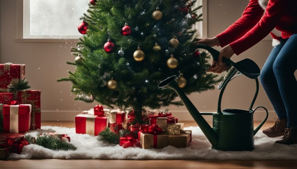 fresh-cut Christmas tree care