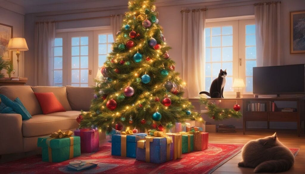 secure Christmas tree from cats